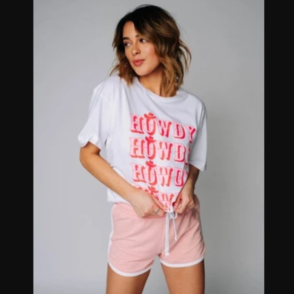 NWT! Clad & Cloth Blush Pink Varsity Gym Shorts